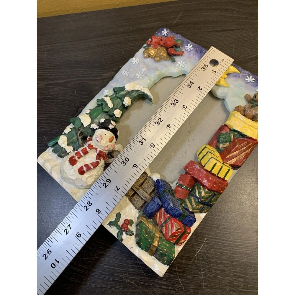 Vintage Figi Graphics Snowman Christmas‎ Toys 4x4 Picture Frame